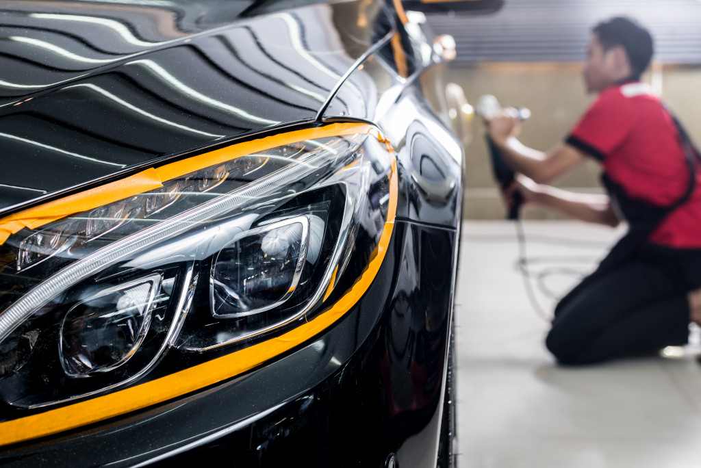 auto detailing services in the black car